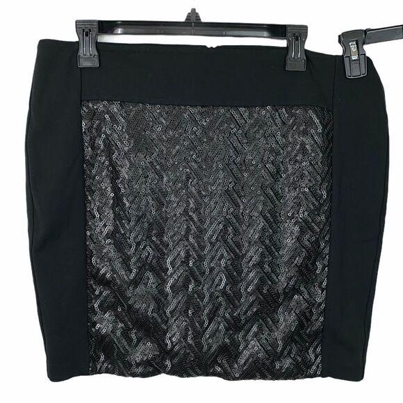 Cato Black pencil mini skirt with sequins size 16 - Picture 1 of 7